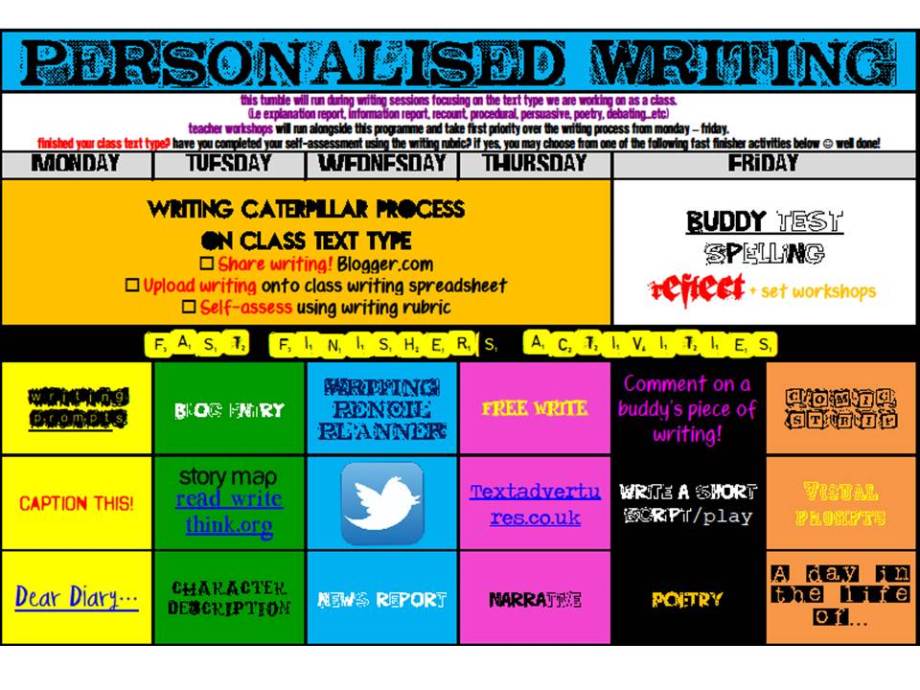Personalised Writing Tumble